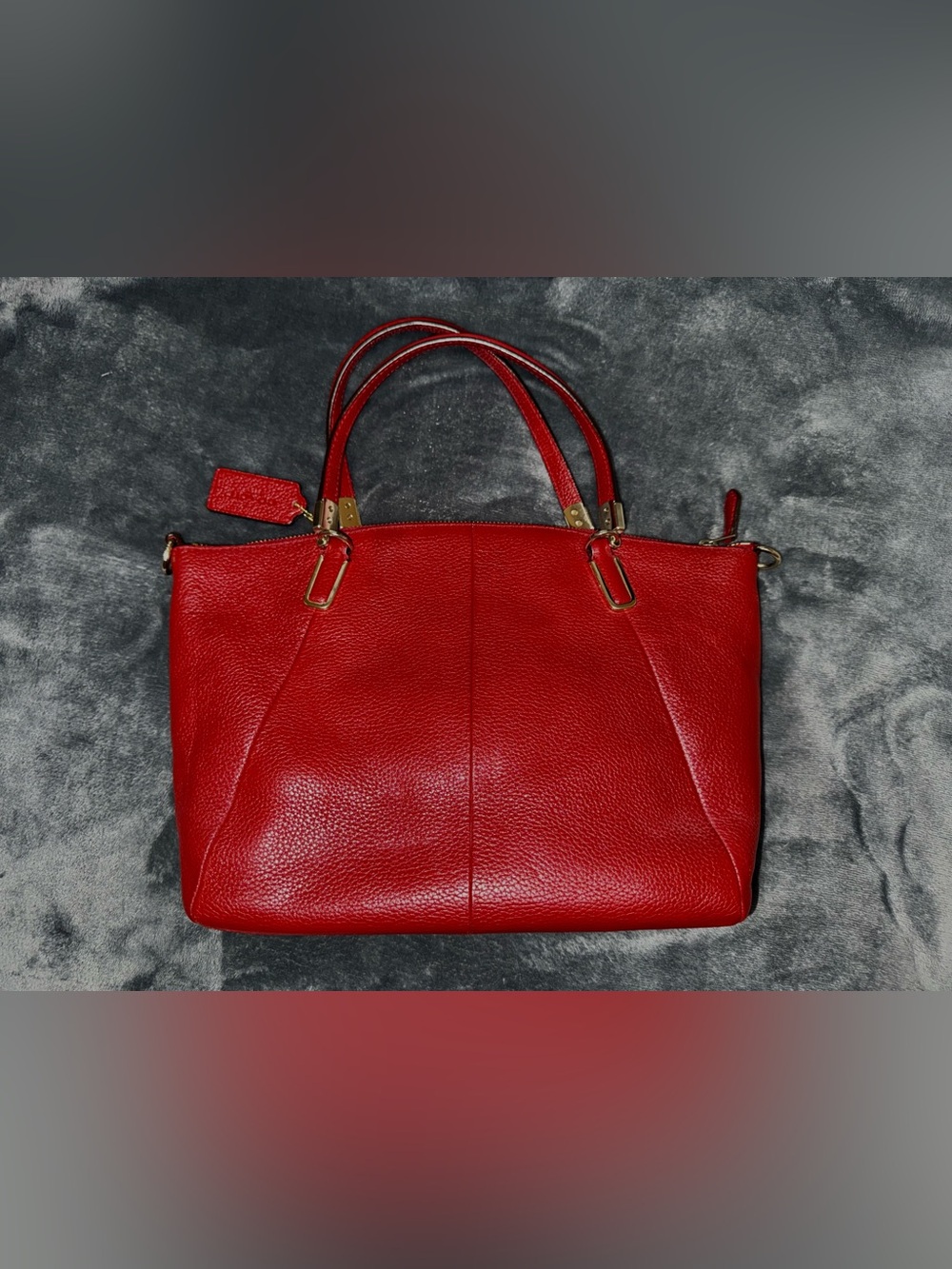 Coach Small Kelsey Satchel Red Pebble Leather Crossbody Bag - Picture 3 of 10